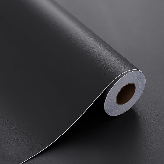 FUKU MON 24"x394" Dark Grey Wallpaper Matte Solid Gray Contact Paper by MeetyourallDIYneeds