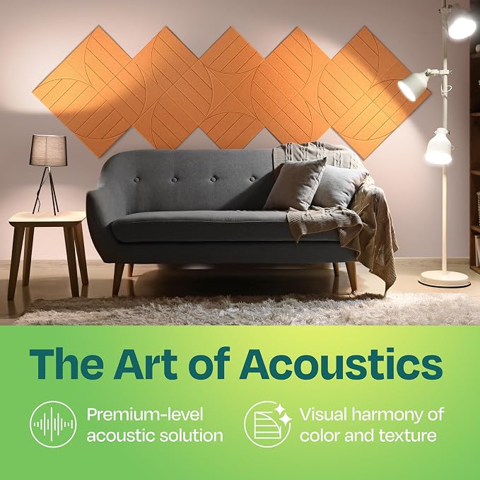 Acoustic Panels 12-Pack Soundproof Wall Panels 12"x12"x0.4" Decorative Sound - Image 2