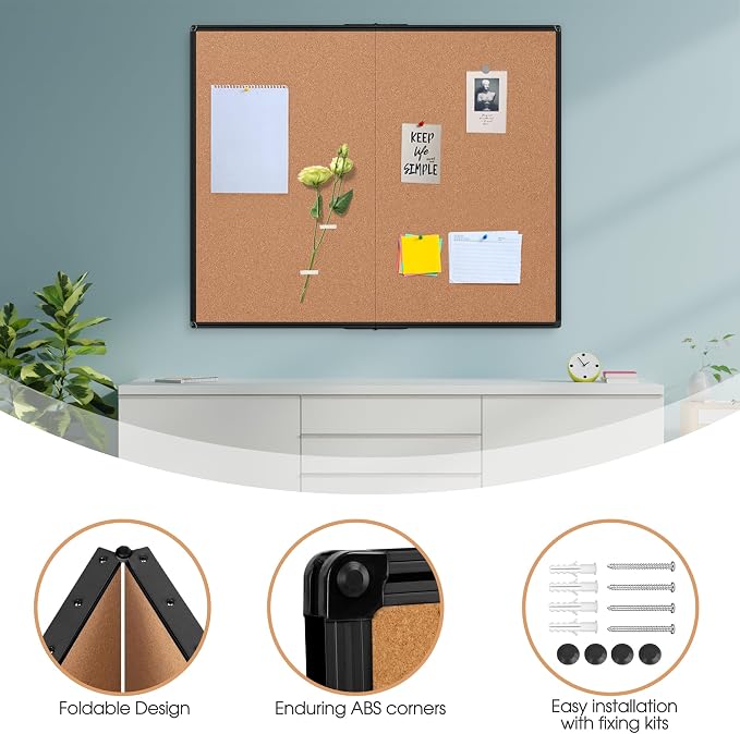 Extra Large Cork Bulletin Board 48" X 48", Foldable Notice Pin Board - Image 6