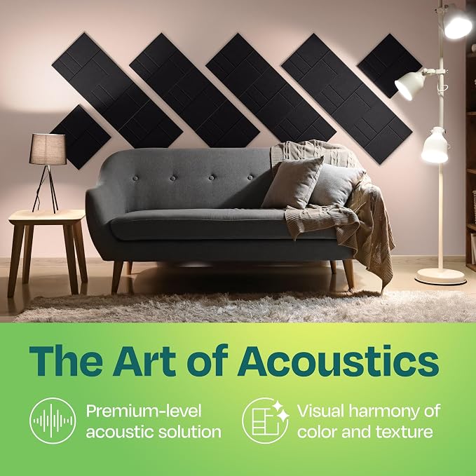 Acoustic Panels 12-Pack Soundproof Wall Panels 12"x12"x0.4" Decorative Sound - Image 2