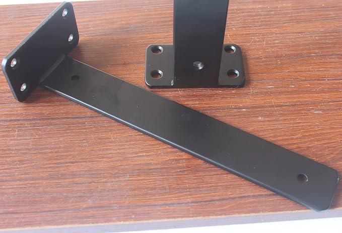 8 Pack - 11 inch Black Hidden L Shelf Bracket Iron Floating Shelf Brackets - Image 5