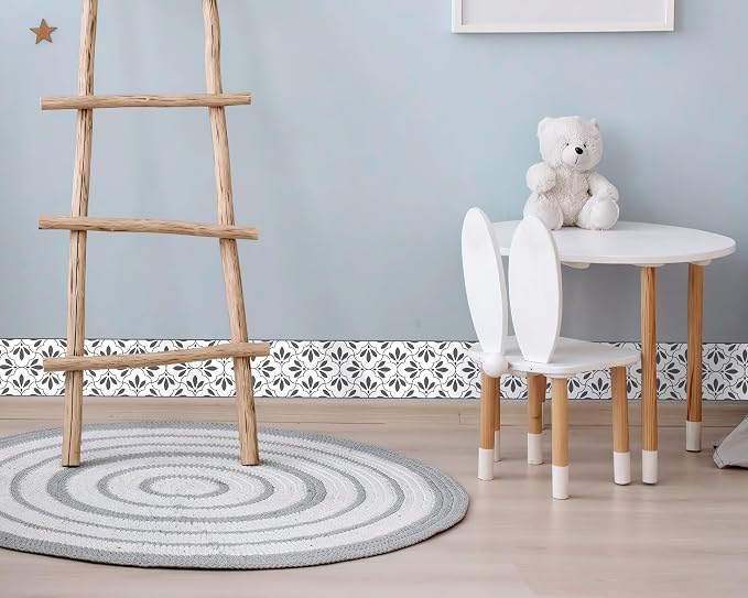 FLFK Wallpaper Border Black and White Patterns Peel and Stick Wall Border Self - Image 6
