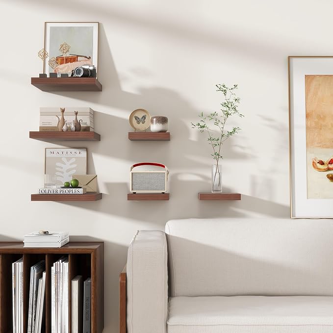 Square Floating Shelves for Wall 8"W x 8"D x 1.2"H, Small Engineered Wood Wall - Image 6