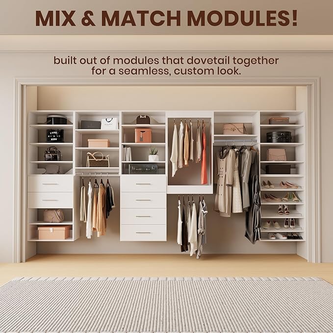 ROOMTEC Modular Closet System, 19.5" Shoe Shelf Closet Tower Wall-Mounted - Image 4