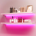 BAMEOS Floating Shelves with RGB LED, Wall Mounted Display Shelves Decoration by BAMEOS