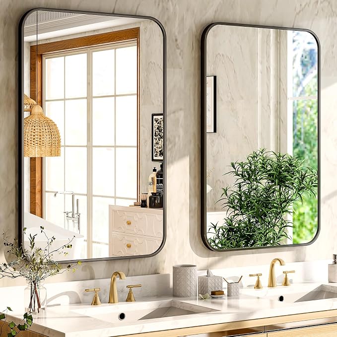 Easly 30 x 40 Inch Bathroom Mirror, Rounded Rectangular Vanity Mirror - Image 2