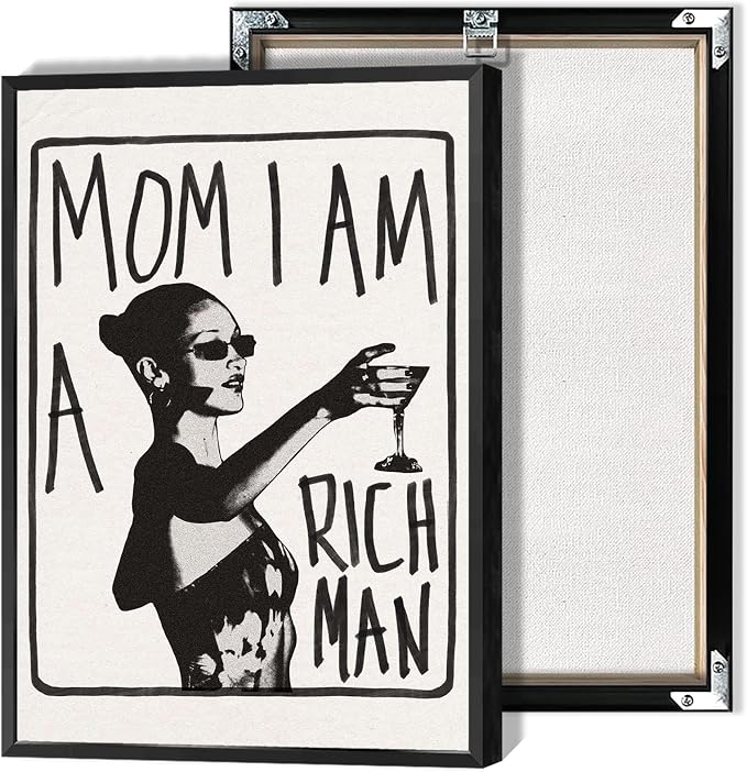 Mom I Am A Rich Man Aesthetic Retro Music Goblet Poster Feminist canvas Wall by Liyark