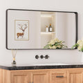 Keonjinn Black Bathroom Mirror for Over Sink, 42 x 20 Inch Rounded Rectangle by Keonjinn