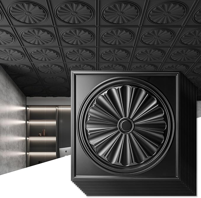 Art3dwallpanels Ceiling Tiles 12 Pack Drop Ceiling Tiles, 24 x 24 Inch High by Art3dwallpanels