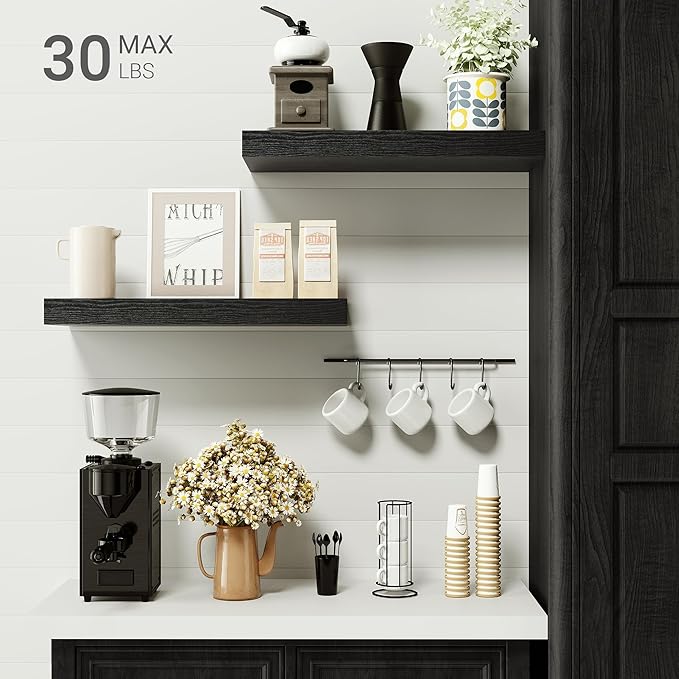 Vivelove Black Bathroom Shelves Over Toilet, Wall Shelf - Image 2