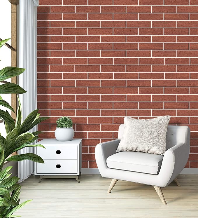 100 Red Faux Brick Wall Tiles, Inorganic Minerals, 3D Thin Brick Veneers - Image 2