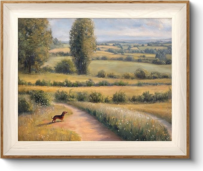 VIYYIEA Framed Wall Art for Living Room, Dachshund Canvas Prints, Vintage Home by VIYYIEAART