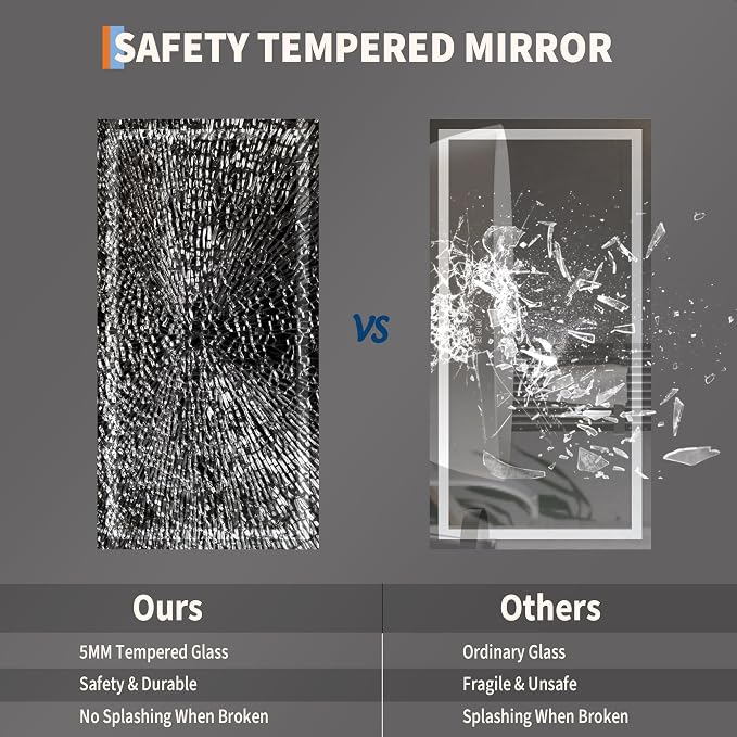 GarveeHome 50x26 LED Bathroom Mirror - Image 6