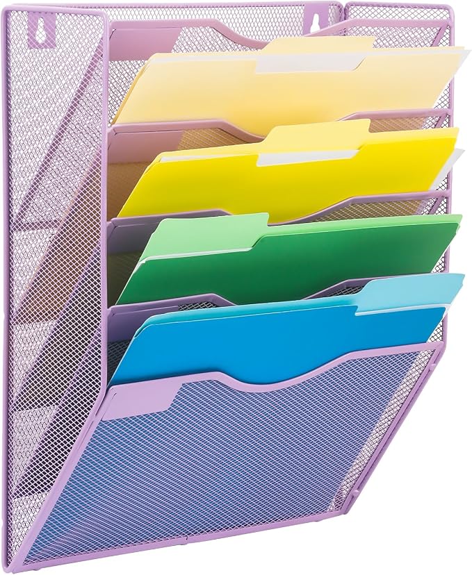 EASEPRES 5 Pocket Mesh Hanging Wall File Organizer, Wall Mounted Mail Paper - Image 8