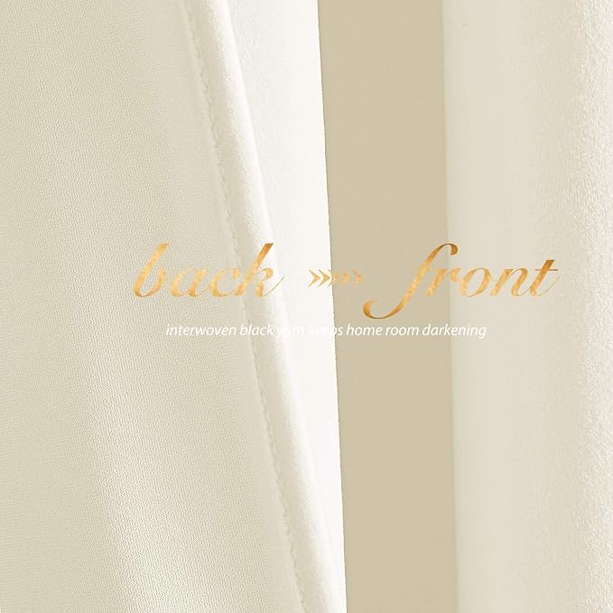 NICETOWN Ivory White Velvet Curtains 108" Length - Image 8