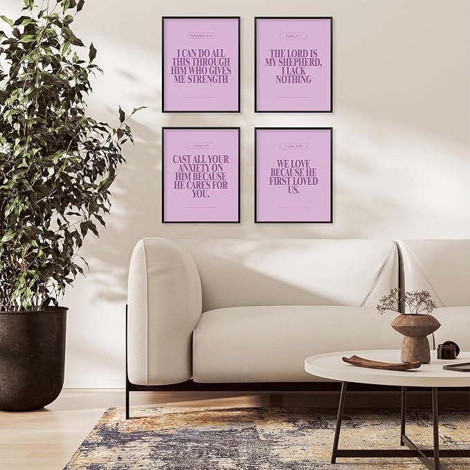 Locomiss Purple Christian Wall Art Decor Posters, Minimalist Jesus Scripture - Image 3