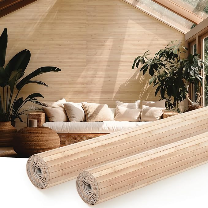 Juexica 2 Pcs Natural Bamboo Wall Panel by Juexica