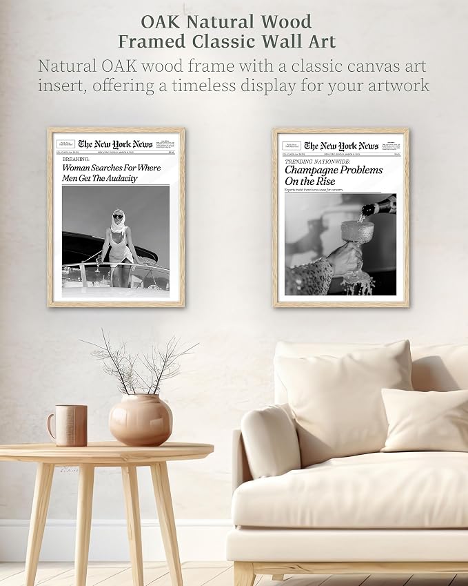 iHery Small 8X10in Champagne Problems On the Rise Newspaper Small Framed Wall - Image 4