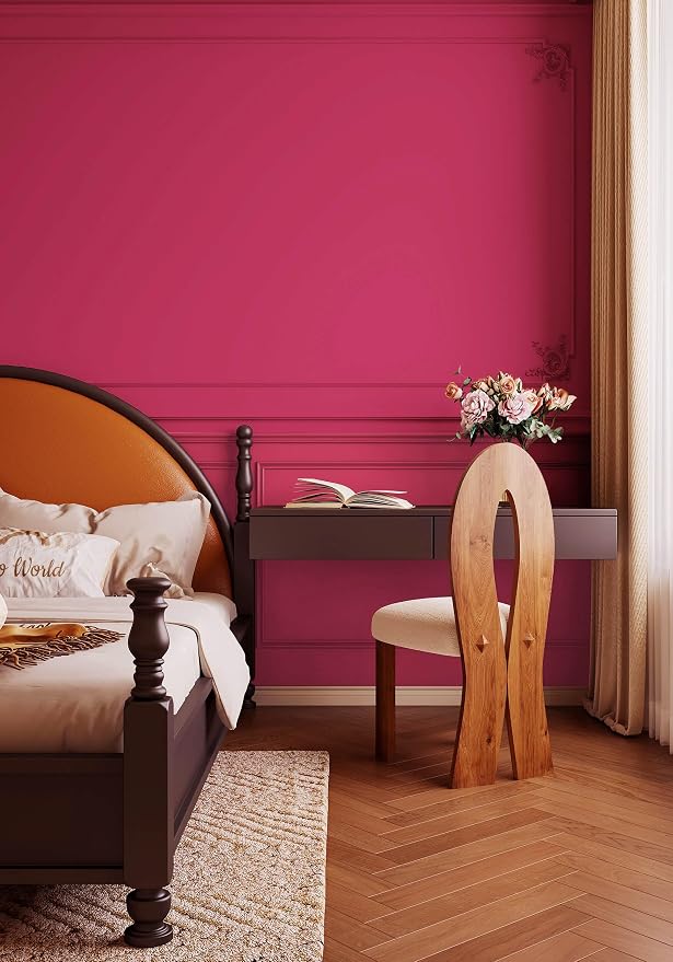 Dimoon 393''x17.7'' Pink Peel and Stick Wallpaper Contact Paper Modern Self - Image 5