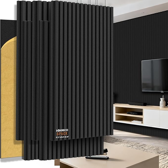 EVERECO 6 Pack Acoustic Panels Dual-Layer Thickened-47.2"x23.6"x0.72" by Unknown