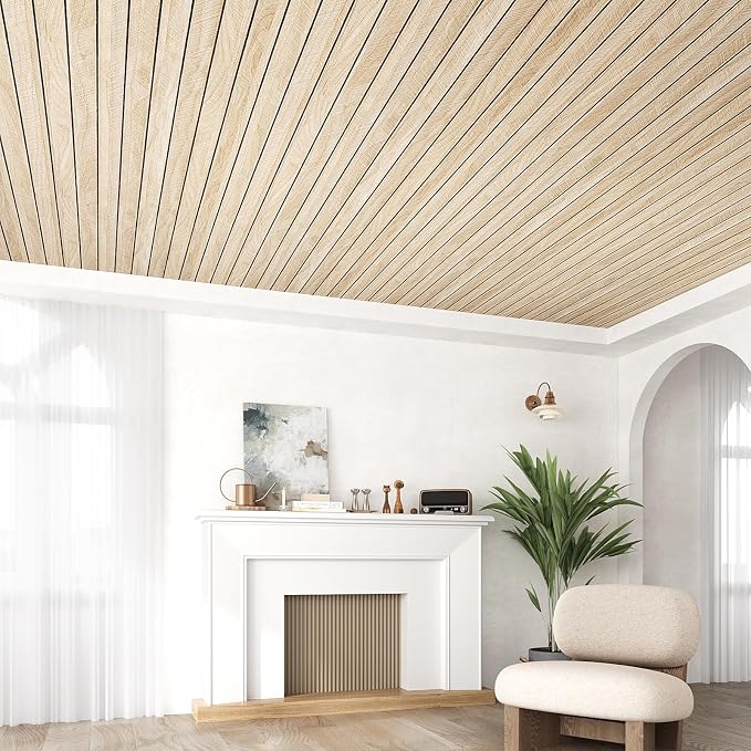 VEELIKE White Oak Wood Wall Panels Peel and Stick Foam Slat Wall Panel - Image 5