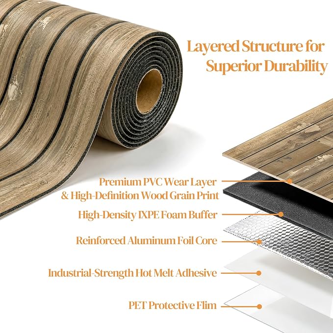 VEELIKE Weathered Wood Wall Panels Peel and Stick Distressed Wood Grain Slat - Image 9