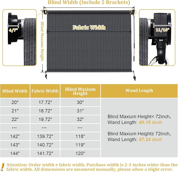 Shade&Beyond Custom Size Outdoor Roller Shades Cordless Patio Roll Up Blinds - Image 7