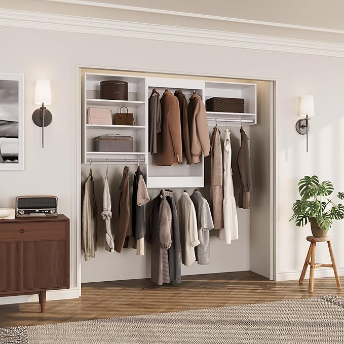 ROOMTEC Modular Closet System, Wall-Mounted Wooden Tower - Image 9