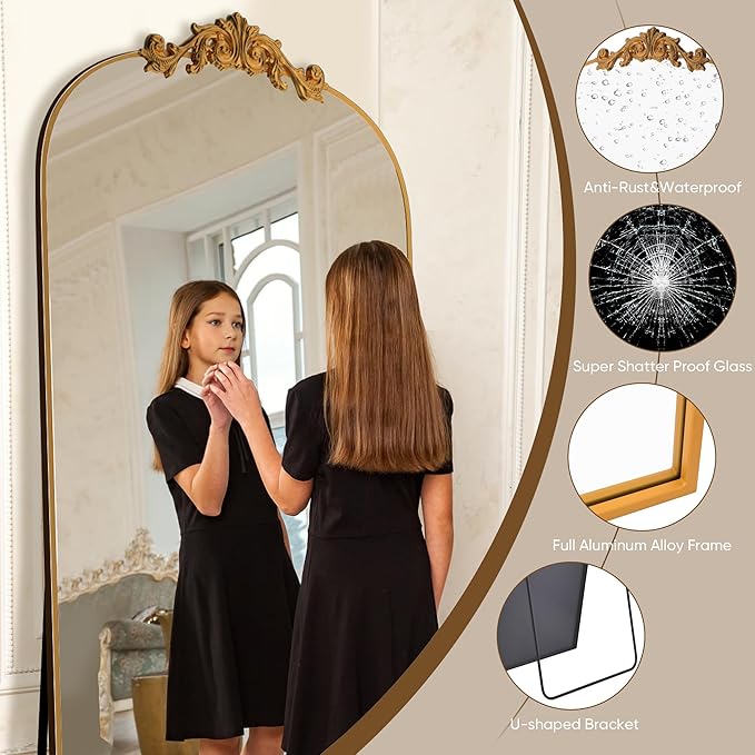 Antok Arched Full Length Mirror, Full Body Mirrors - Image 4