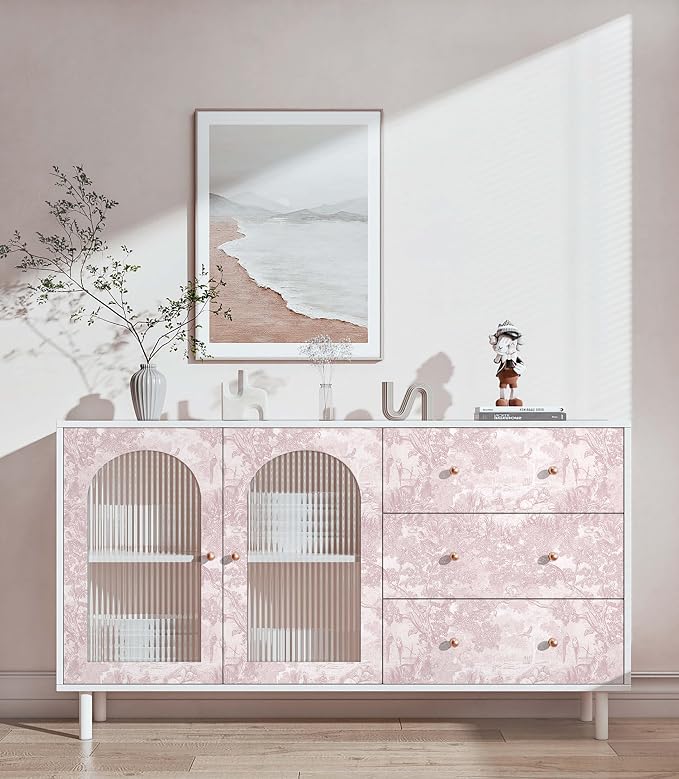 Heroad Peel and Stick Wallpaper Pink and White Vintage Forest Animals Floral - Image 5
