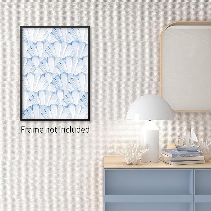 Light Blue Shell Poster Vintage Coastal Cowgirl Wall Art Modern Fashion Preppy - Image 6