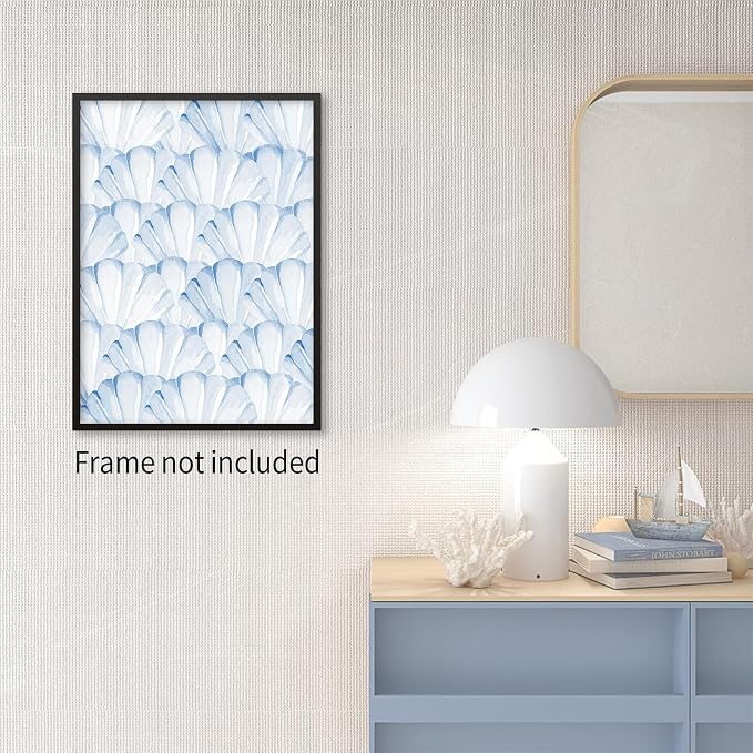 Light Blue Shell Poster Vintage Coastal Cowgirl Wall Art Modern Fashion Preppy - Image 6