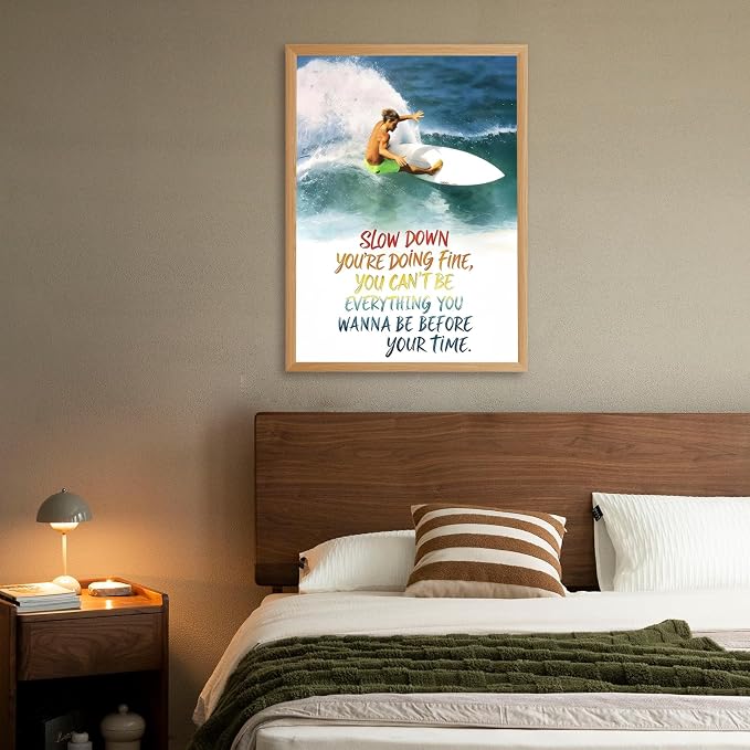Qcrpnhy Vintage Surfing Poster 1990 Retro Surf Wall Art Inspirational Canvas - Image 6