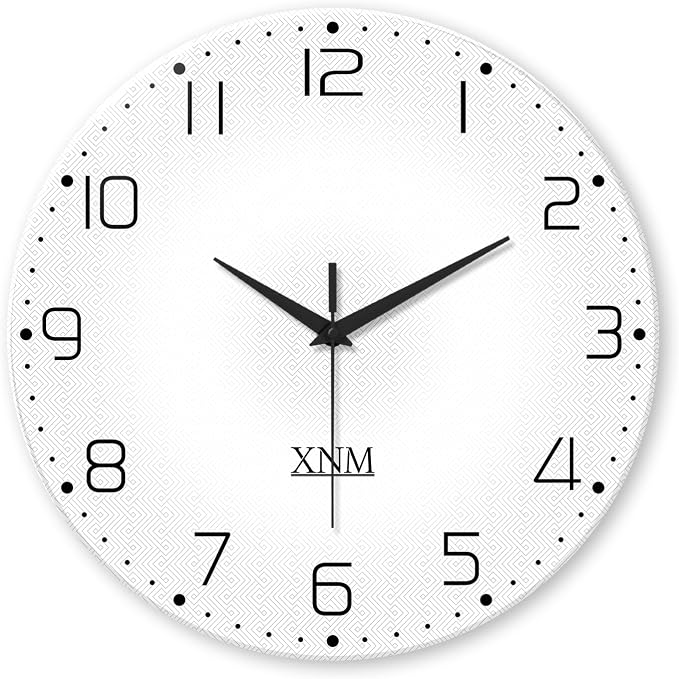 XNM Small Modren Minimalist Glass Wall Clocks Battery Operated 12 Inch Simple by XNMwallclock