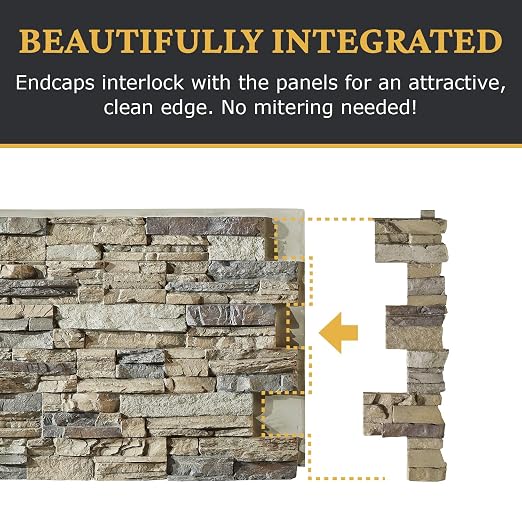 AZ Faux High-Density Polyurethane Faux Stone Interlocking Right Endcap - Image 7