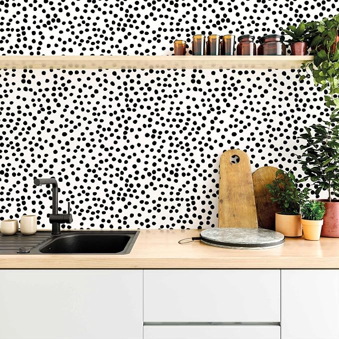 Jeweluck Peel and Stick Wallpaper Polka Dot Wallpaper Stick and Peel 17.7” x - Image 2