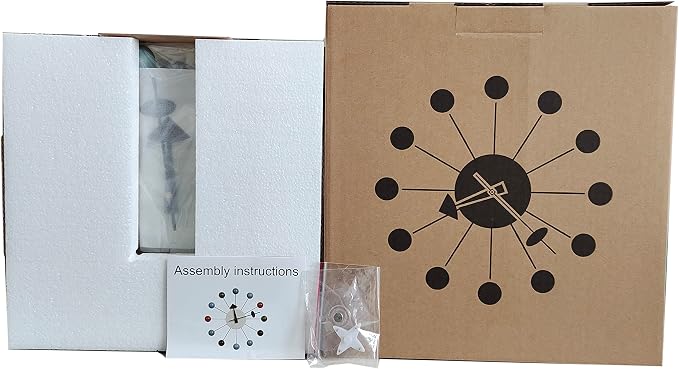 Wood Ball Wall Clock Mid Century Modern Silent Non Ticking Battery Operated 13 - Image 10