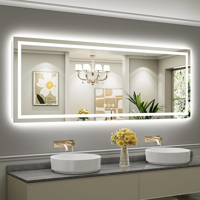Briivue 84x32 Inch LED Bathroom Mirror by Briivuemodernmirrors