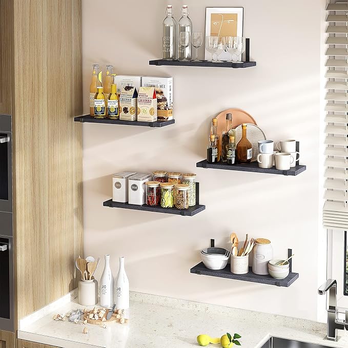 Fixwal Wall Shelves, Width 4.7 Inches Black Floating Shelves - Image 7
