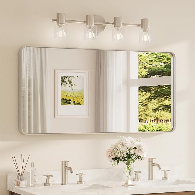 TETOTE Brushed Nickel Mirror 48 x 24 Inch by TETOTE