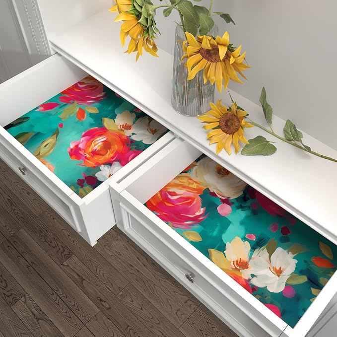 BOKEBEVE Extra Long Vibrant Wallpapers Watercolour Floral Peel and Stick - Image 6