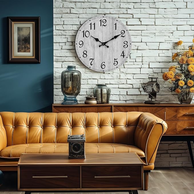 Wall Clock, Country Round Clocks Farmhous Wall Decorative - Image 5