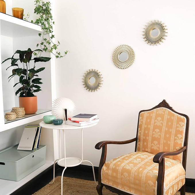 BONNYCO Gold Mirrors for Wall Pack of 3, Round Wall Mirrors Bedroom Room and - Image 6