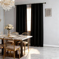 IGEMAEVE Black Blackout Curtains 96 Inch Length 2 Panels Set, Rod Pocket Energy by IGEMAEVE