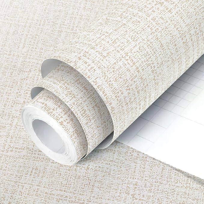 Beige Grasscloth Peel and Stick Wallpaper Beige Contact Paper by lenify