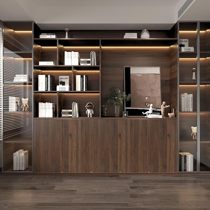 BOMENG Walnut Wood Contact Paper Roll Thick Brown Textured Wood Grain Peel and - Image 3