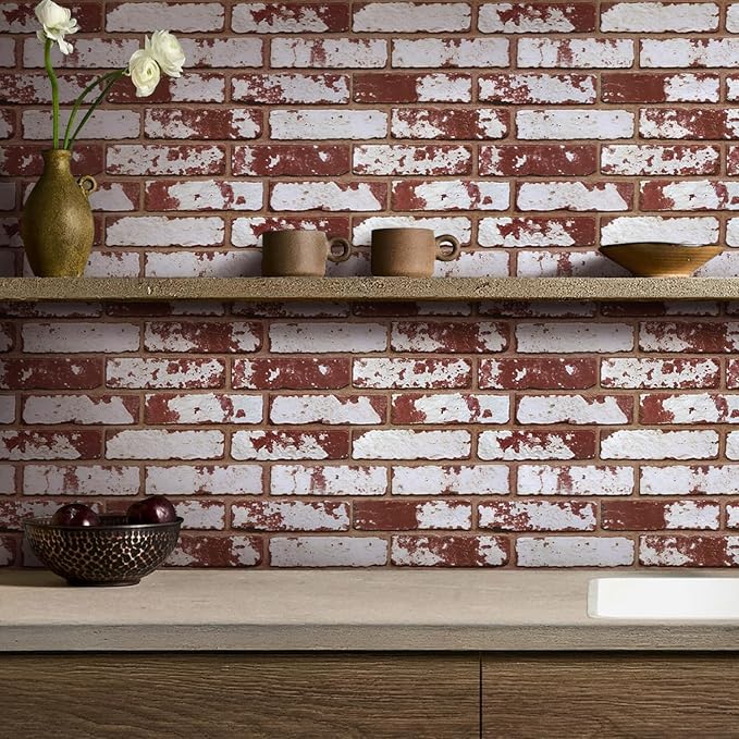 Commomy 3D Peel and Stick Brick, Ultralight Thin PVC Faux Brick Wall Panels - Image 3