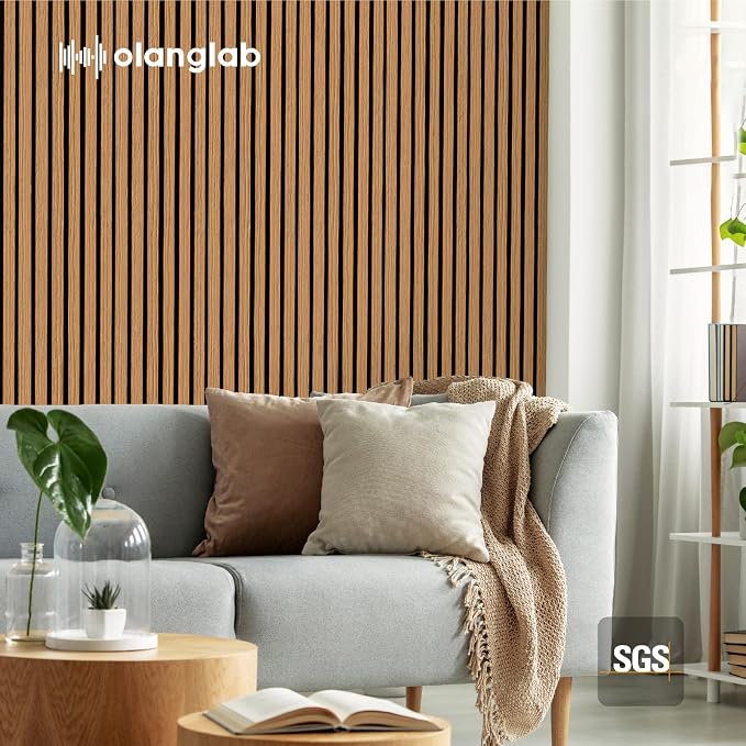 Olanglab Wood Wall Panels 4 Pack, Wood Slat Acoustic Wall Panels, 94.5"x12.6" - Image 9