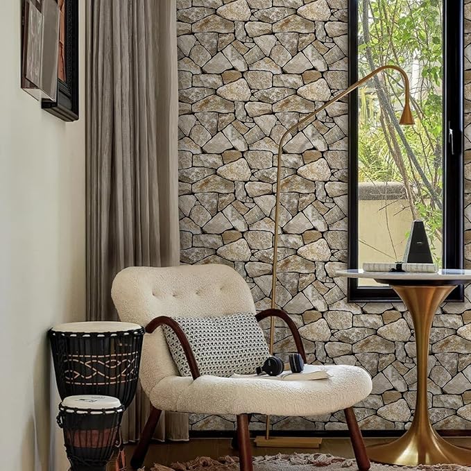 COMSTICKC 3D Faux Stone Wall Panel Peel and Stick Wall Stickers, Not Real Stone - Image 2