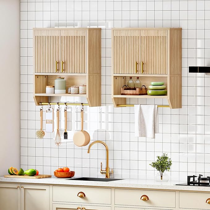 HOOBRO Fluted Medicine Cabinet, Farmhouse Bathroom Wall Cabinet - Image 5
